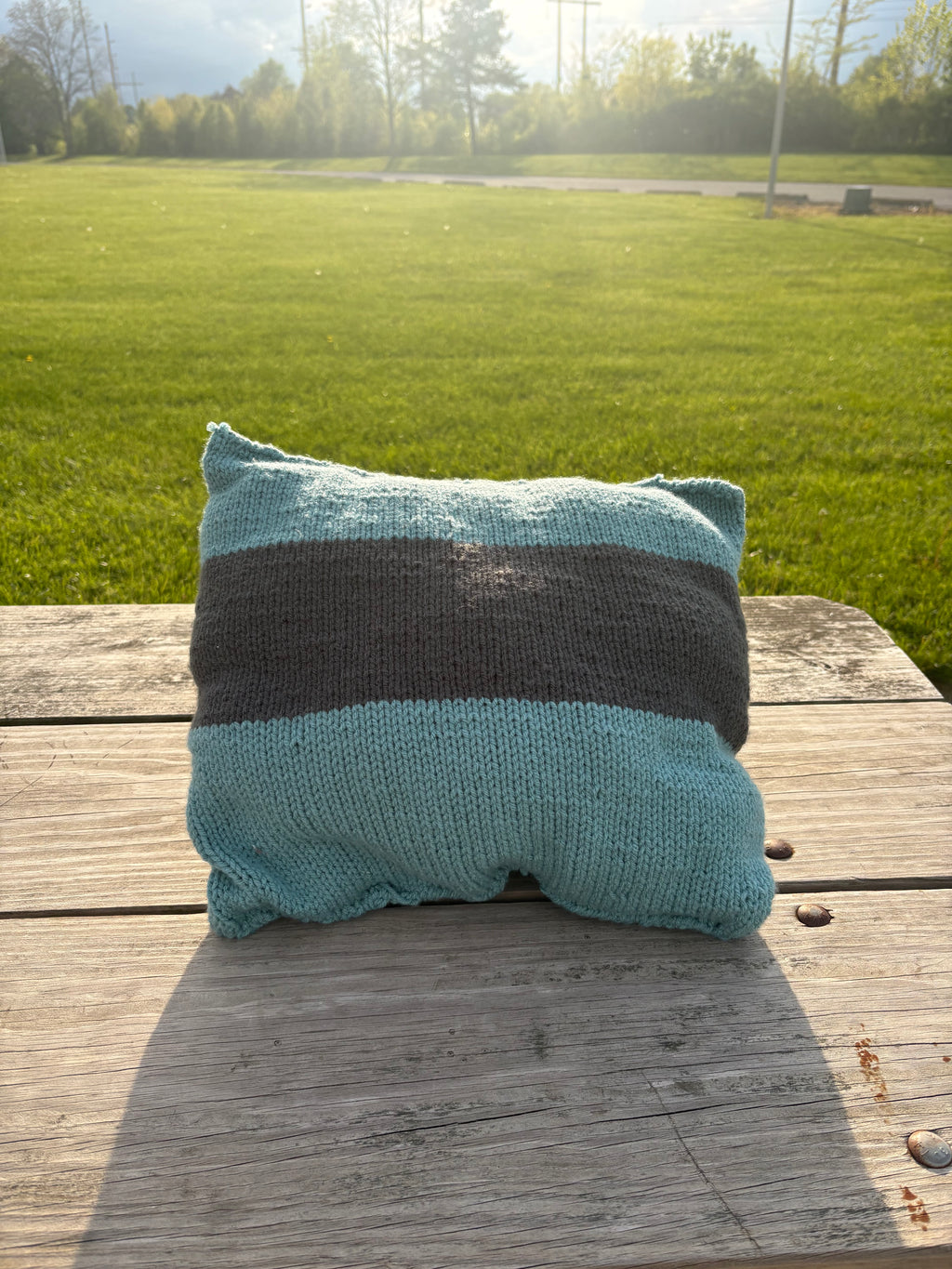 Throw Pillow | Blue & Gray