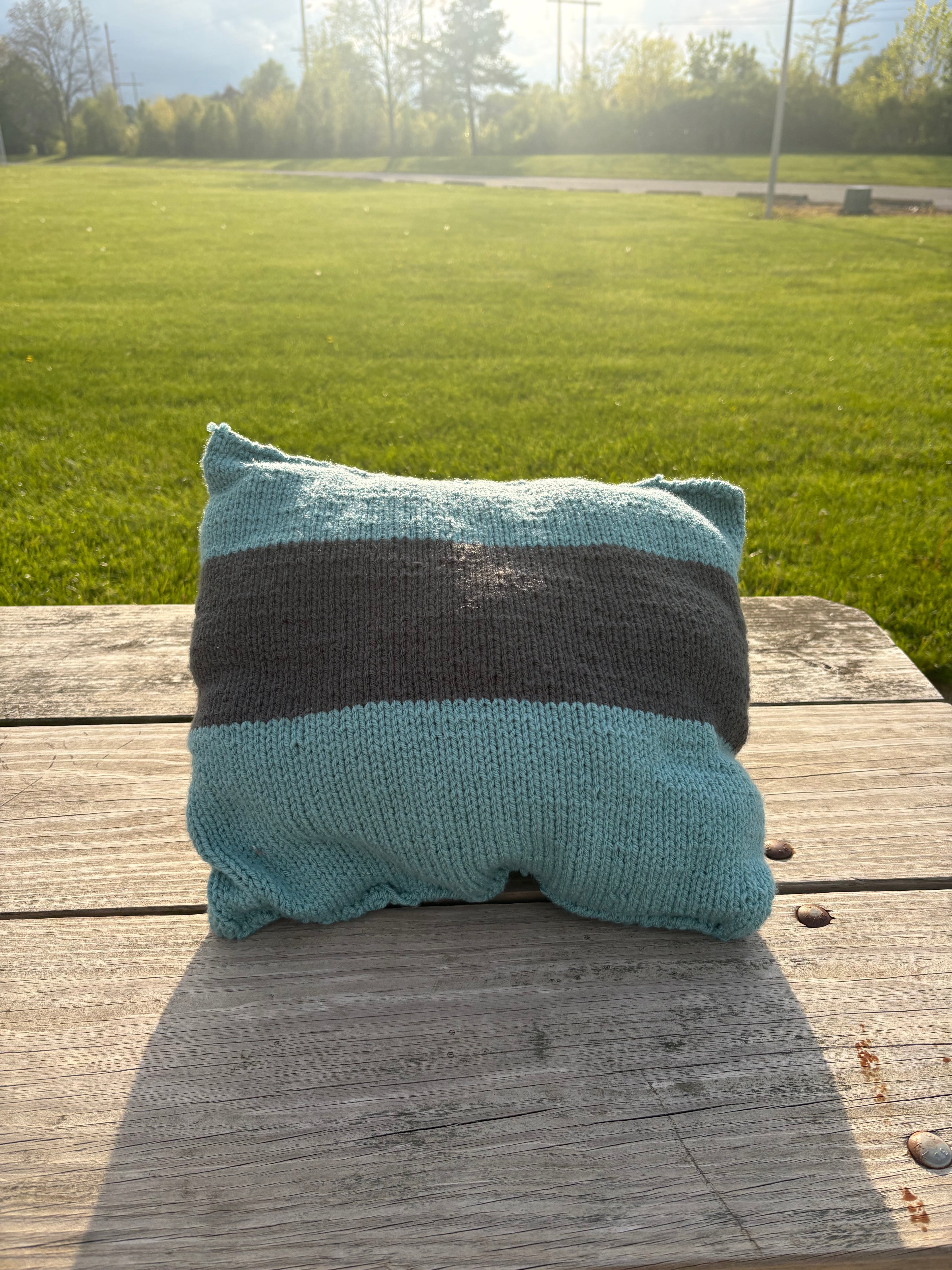 Throw Pillow | Blue & Gray