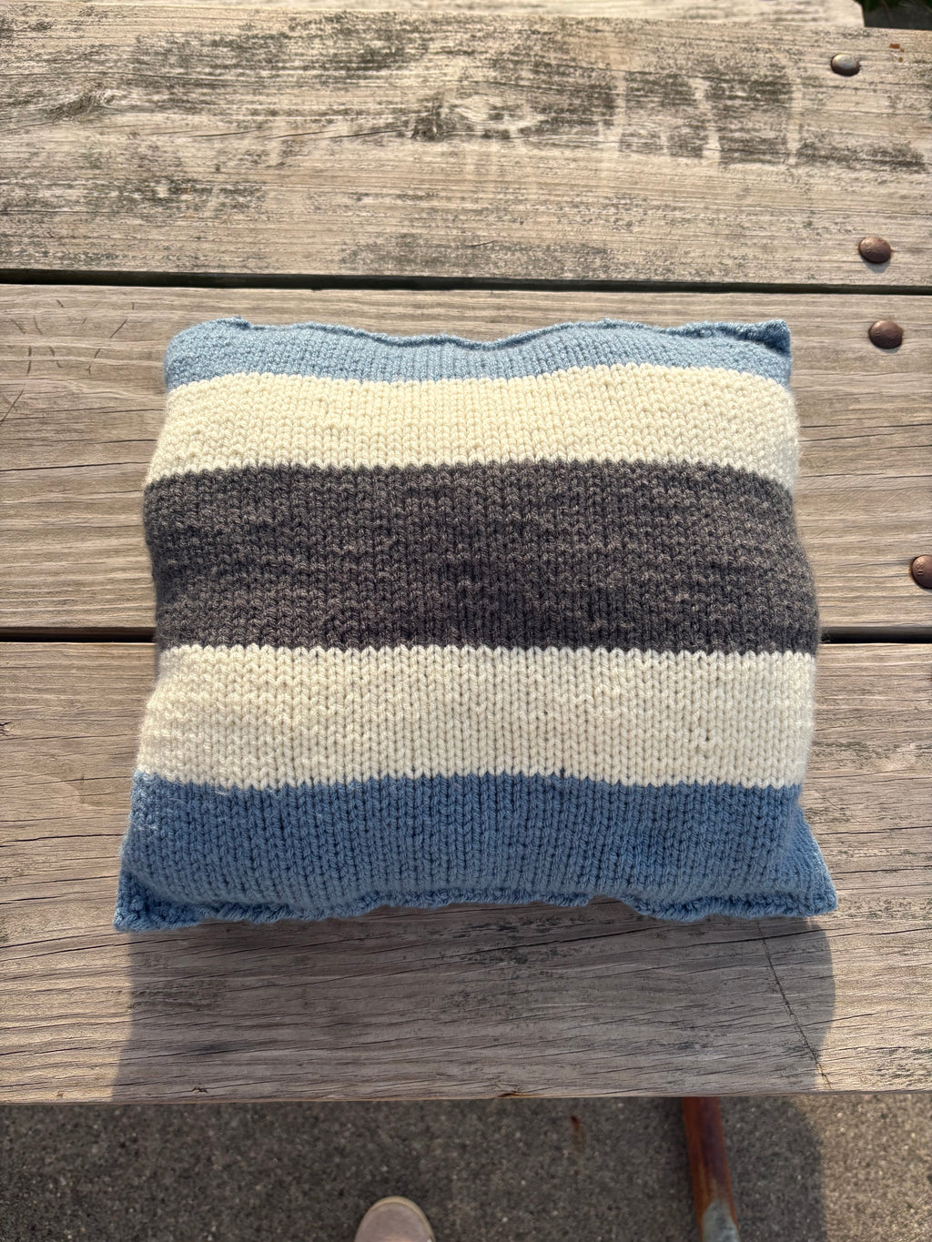 Throw Pillow | Blue, White, Gray
