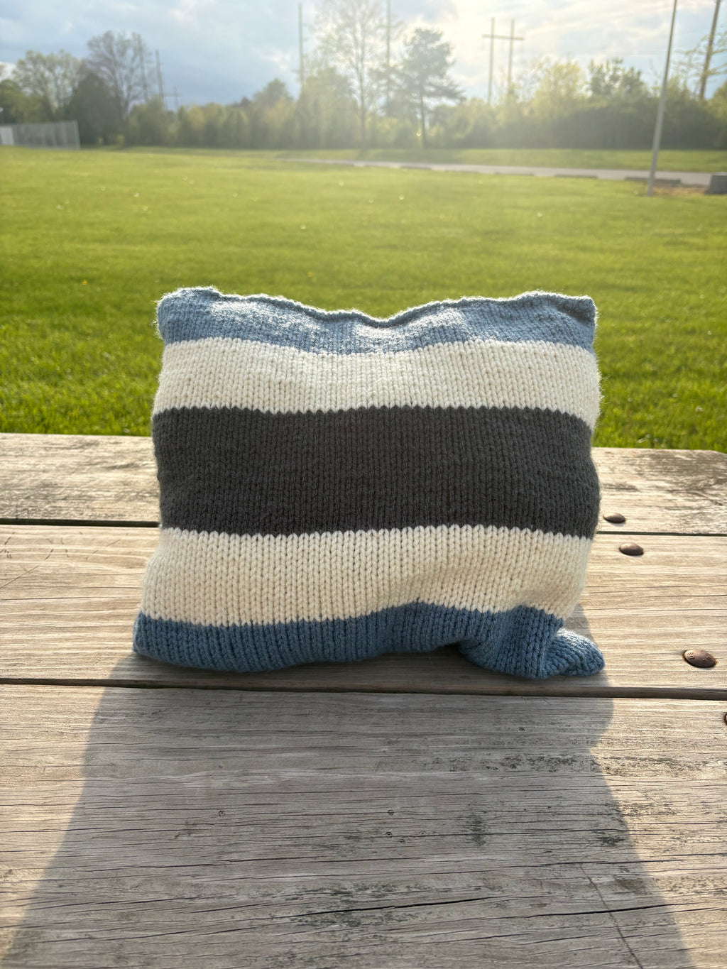 Throw Pillow | Blue, White, Gray